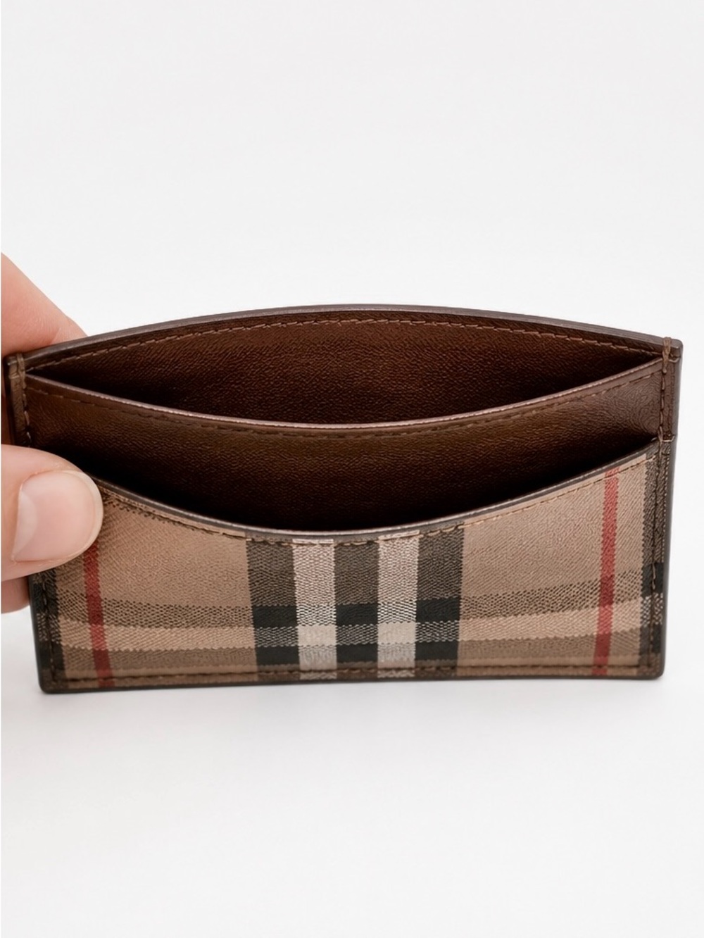 Vintage Burberrys Nova Check Wallet Canvas Leather Classic Slim Bifold - Picture 5 of 7